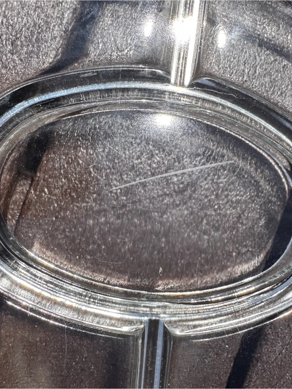 Imperial Glass Candlewick - Clear Glass Divided Serving Tray with Beaded Edge